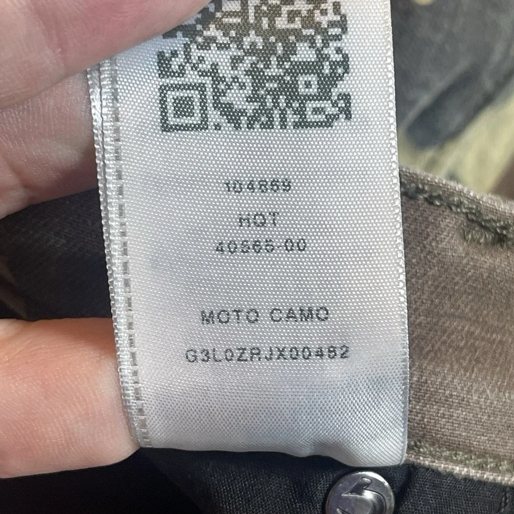 TRUE RELIGION Rocco Jeans Mens 34x32 Green Moto Camo Relaxed Skinny Streetwear